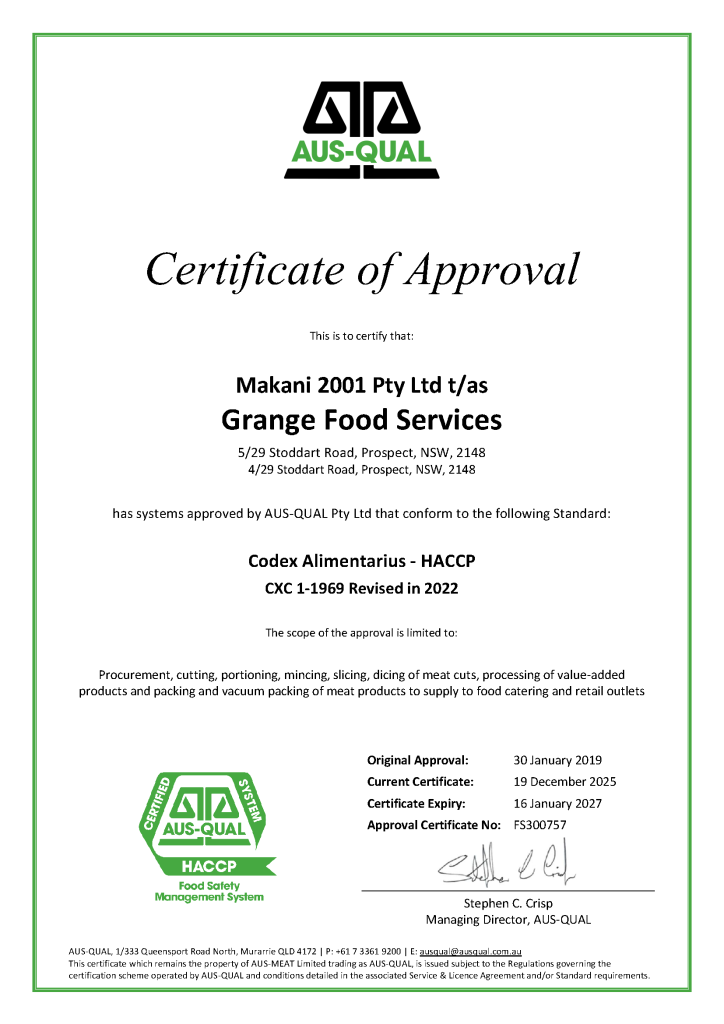 , Certifications, Makani Meats